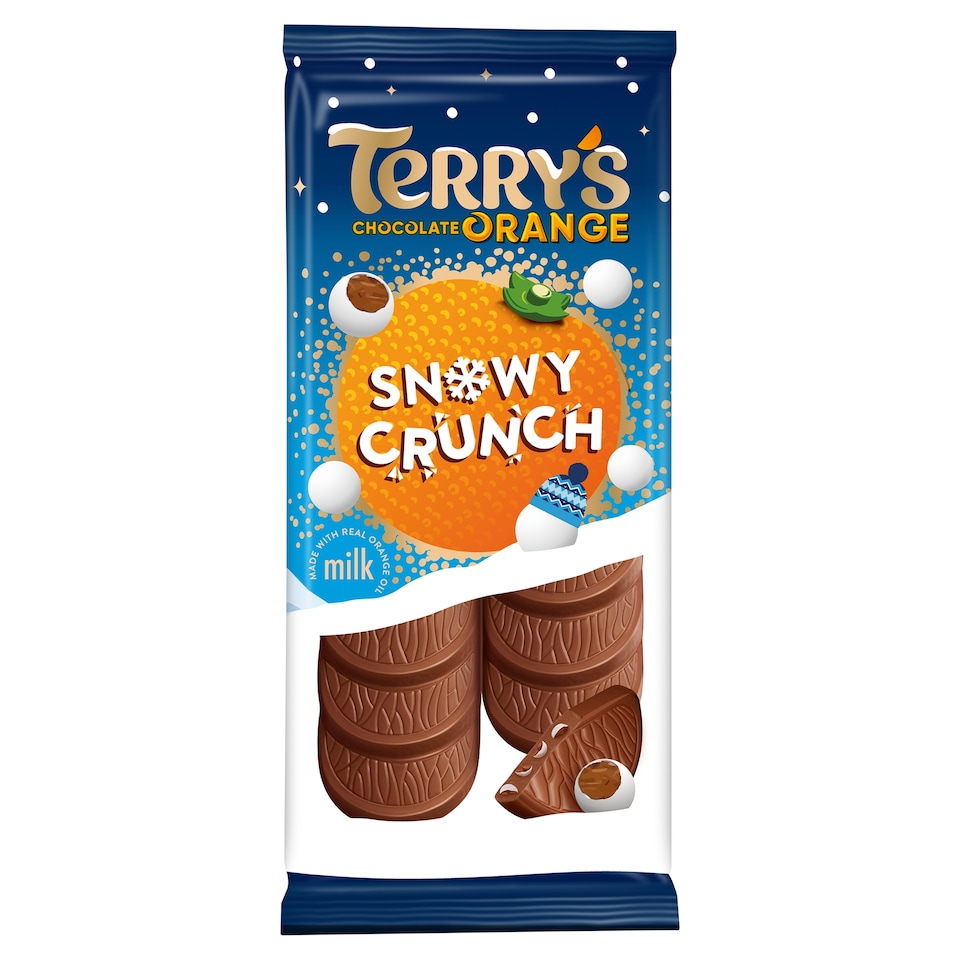 TERRY'S ORANGE CHOCOLATE SNOWY CRUNCH TABLET 90G