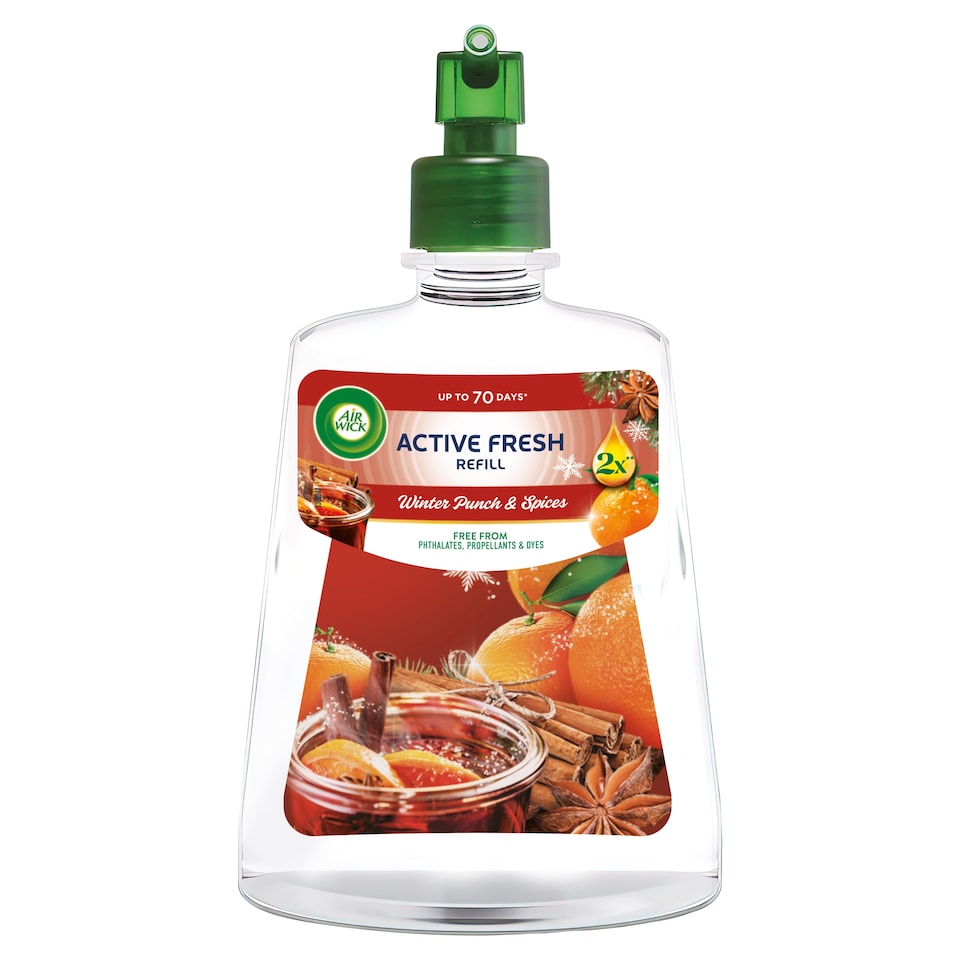 Air Wick Active Fresh náplň na vodní bázi do automatického difuzéru - Zimní punč