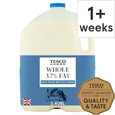 Tesco British Whole Milk 3.408L, 6 Pints