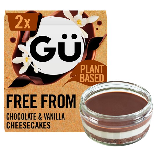 Gu Free From Chocolate & Vanilla Cheesecake 2X82g Tesco Groceries