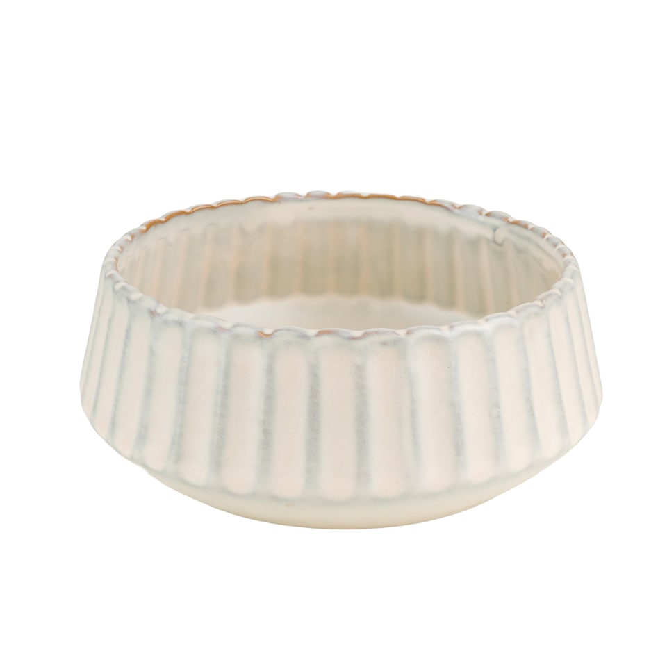 Candlelight Cream Reactive Scallop Bowl