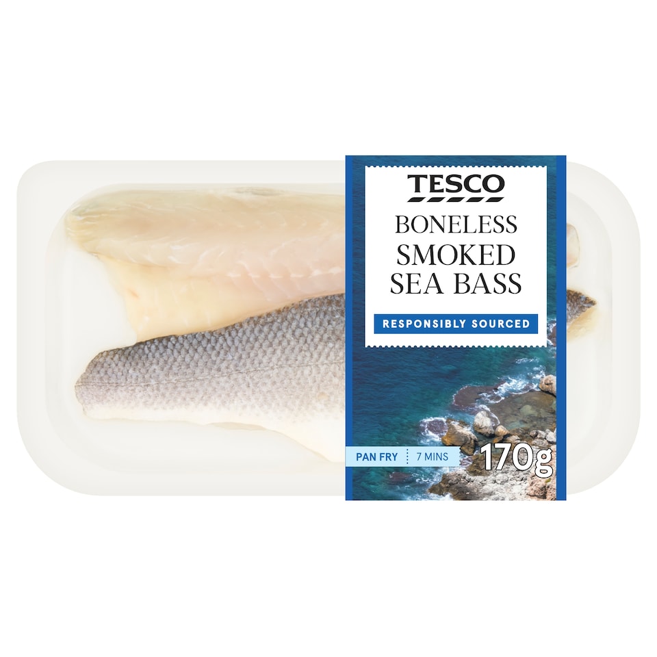 Tesco Boneless Smoked Seabass 170g
