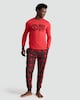 image 2 of Manchester United 2-Piece Top and Fleece Bottoms Pyjama Set in Red