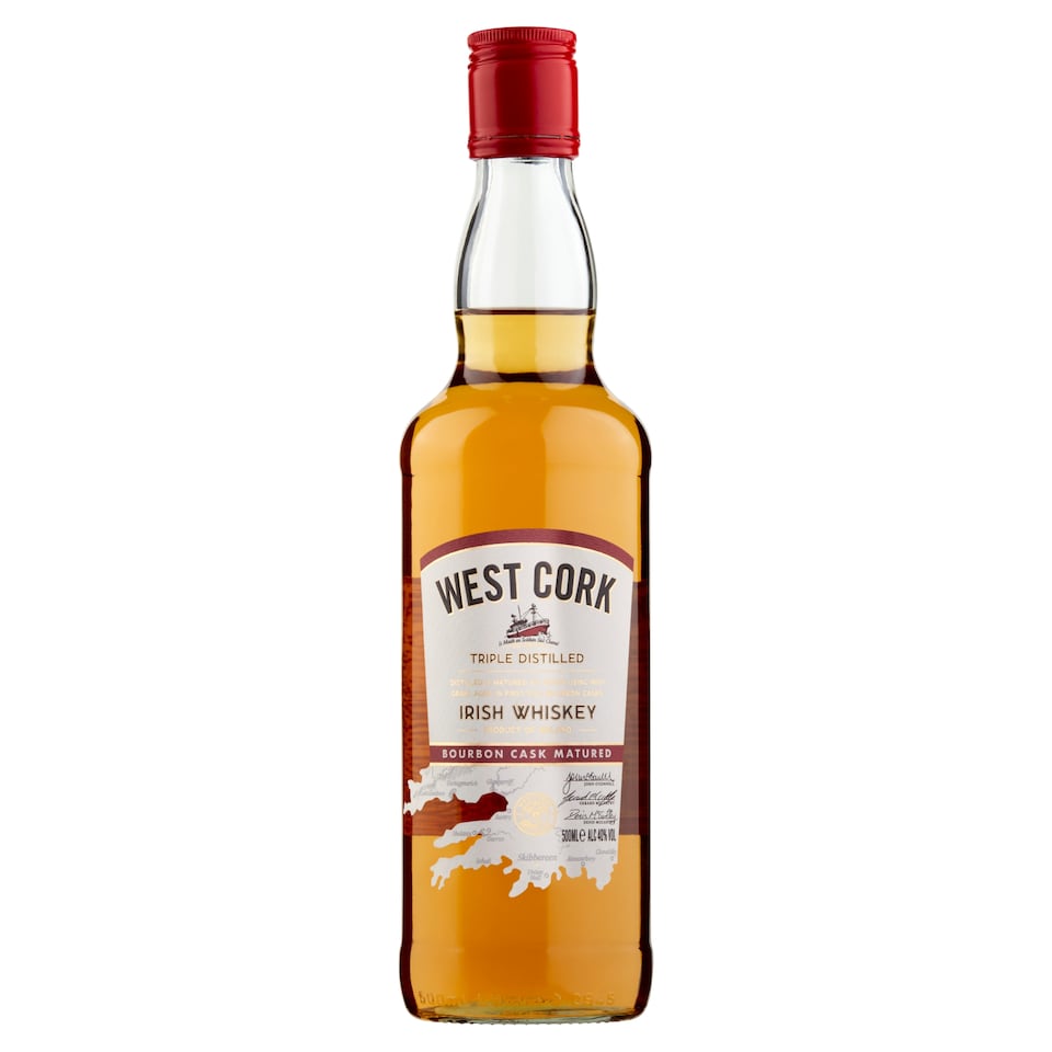 West Cork Bourbon Cask Matured Irish Whiskey 500Ml