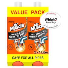 Mr Muscle Gel Sink & Drain Unblocker Twin Pack 2x1L