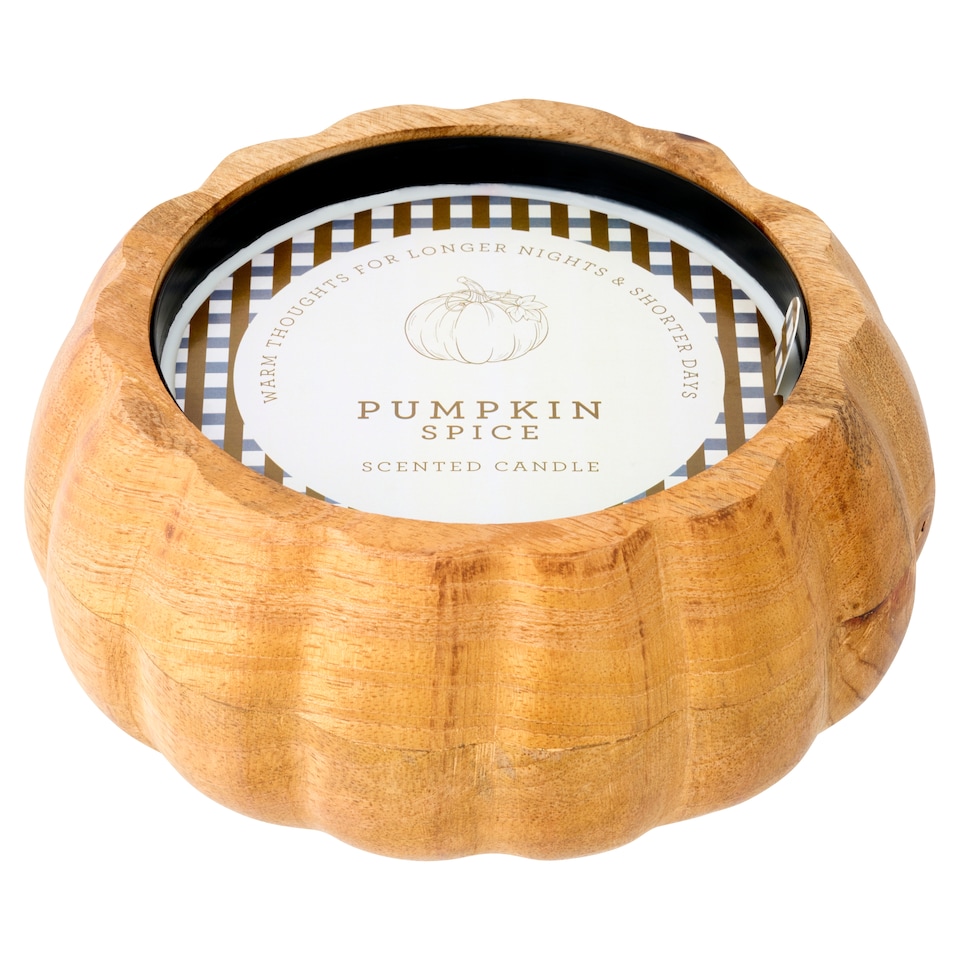 image 1 of F&F Home Autumn Wooden Pumpkin Candle 426g