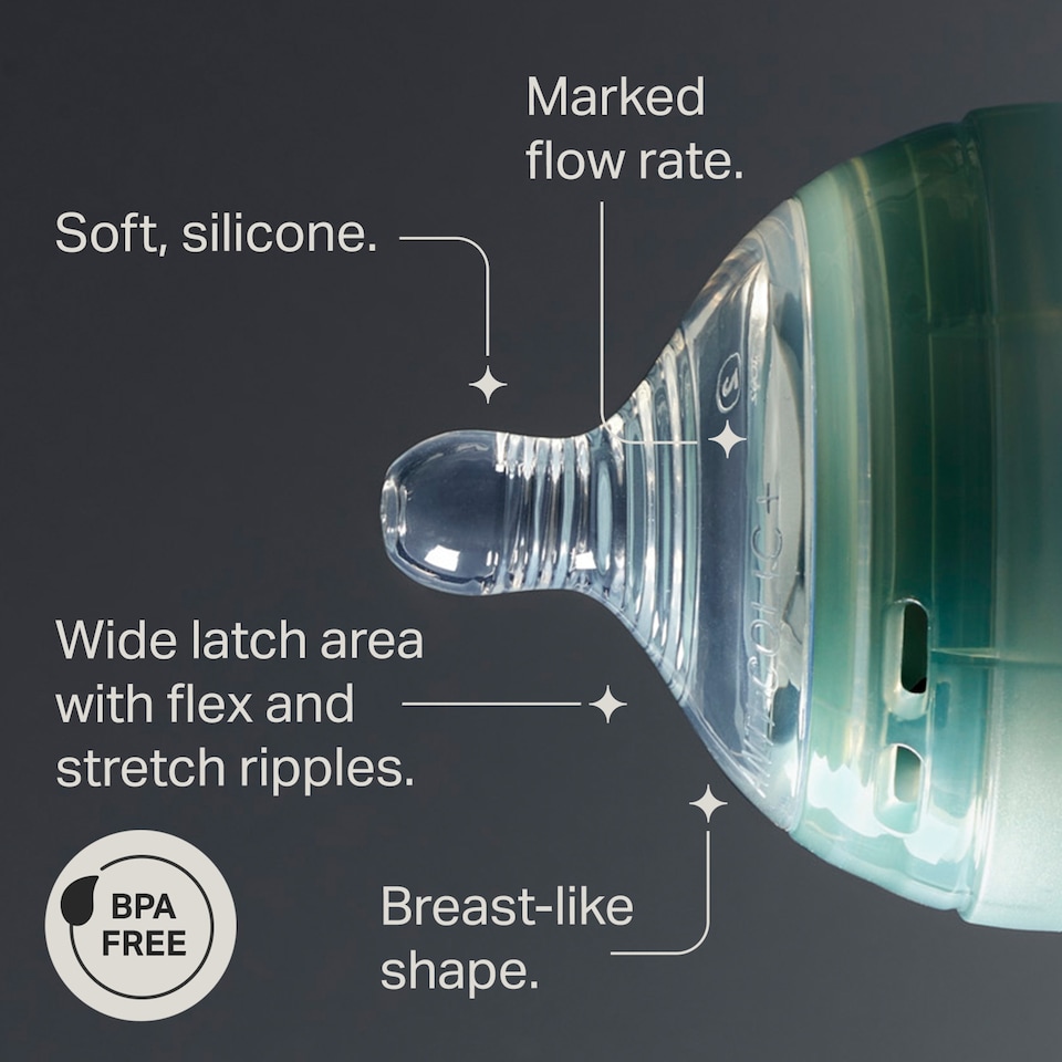 image 1 of Tommee Tippee Advanced Anti-Colic Baby Bottle Teats Medium Flow 3m+ 2 Pack
