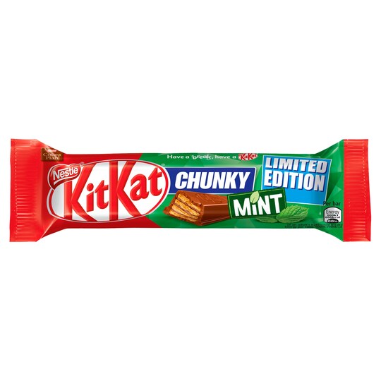 Kit Kat Chunky Wafer Mint Chocolate Bar 40G Tesco Groceries