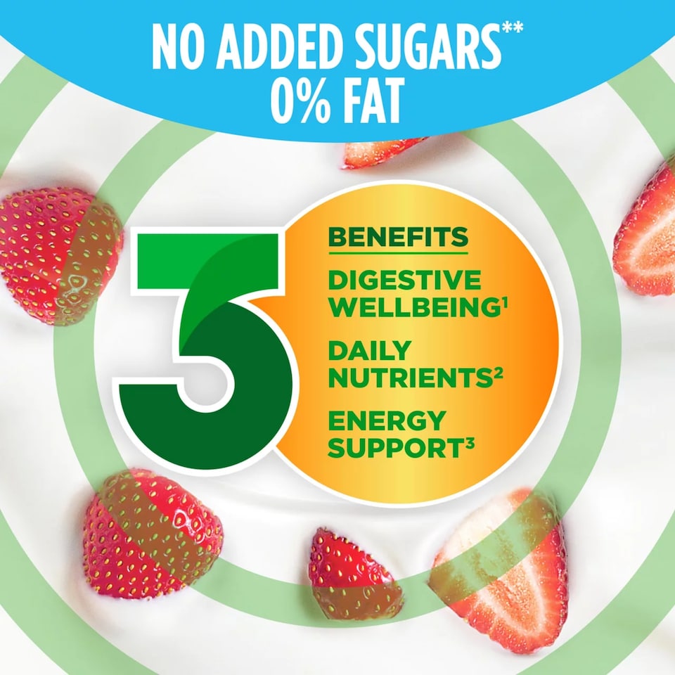 image 1 of Activia Raspberry No Added Sugar No Fat Gut Health Yoghurt 4x115g