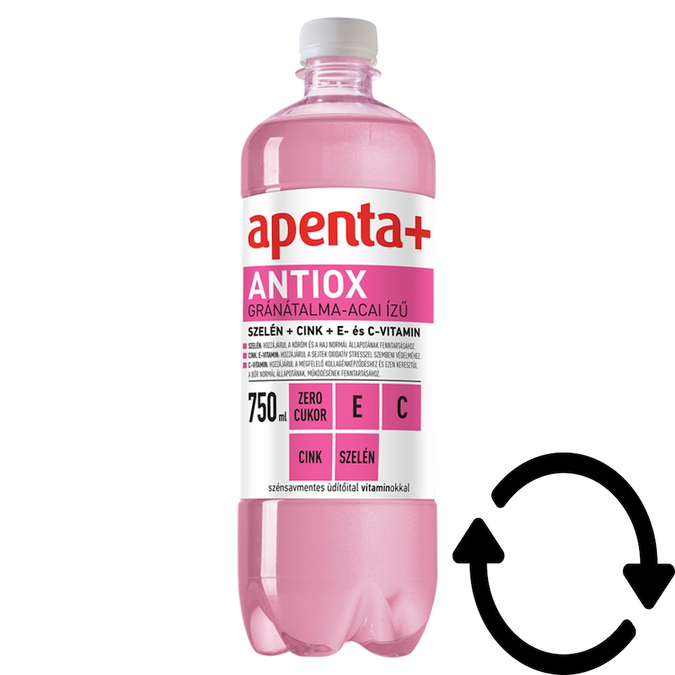 Apenta+ Antiox gránátalma-acai ízű szénsavmentes energiamentes üdítőital vitaminokkal 750 ml