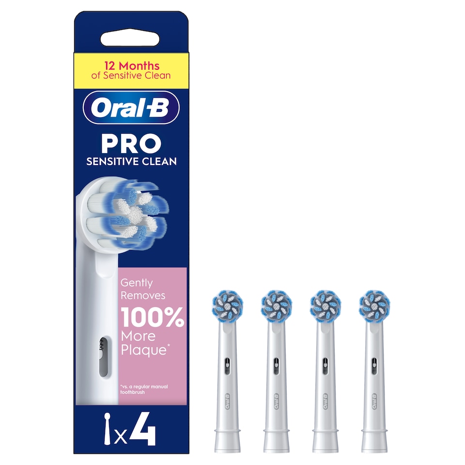 image 1 of Oral-B Pro Sensitive Clean Refill Heads 4 Pack