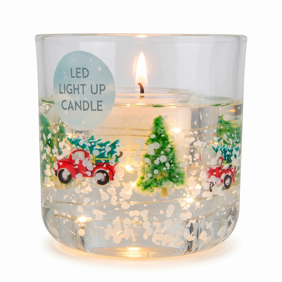 image 1 of Candlelight Christmas LED Light Up Scented Candle 70g