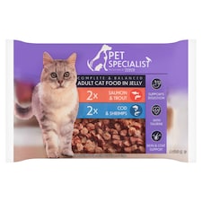 Pet Specialist Kompletné krmivo pre dospelé mačky v želé 4 x 100 g (400 g)