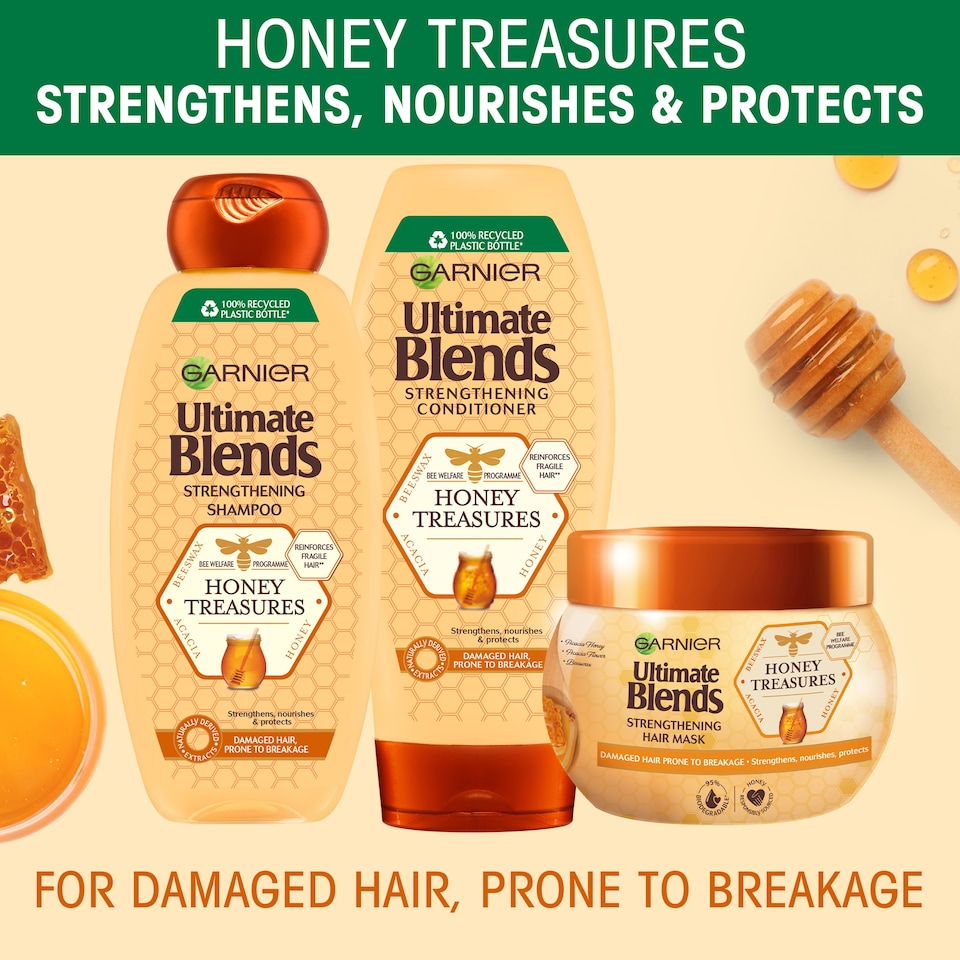 image 1 of Garnier Ultimate Blends Honey Strengthening Shampoo 360Ml