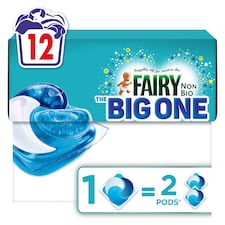 Fairy Non Biological The Big One Stain Removal Washing Liquid Pods 12 washes 476.4g