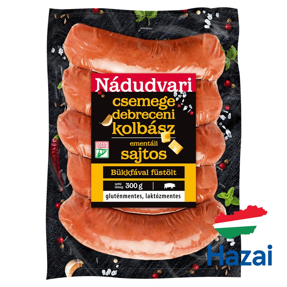 Nádudvari Emmental Cheese Delicacy Debrecen Pork Sausage 300 g