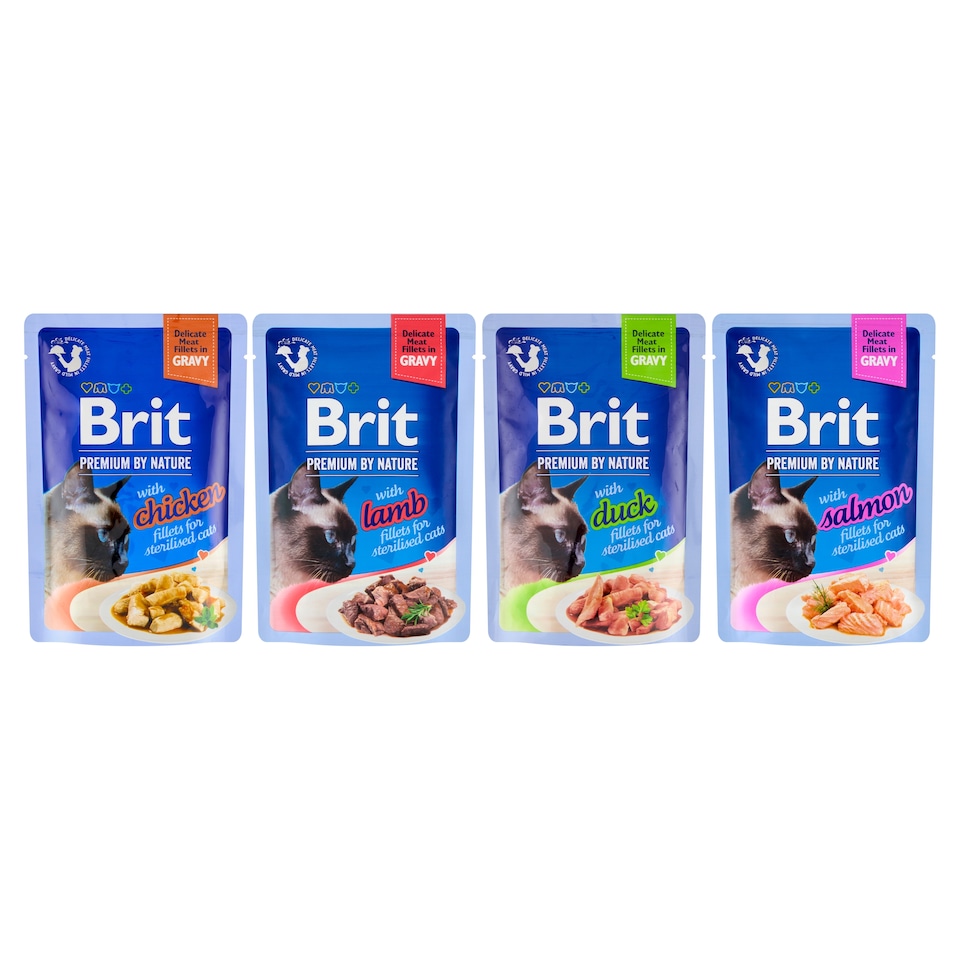 Obrázek 1 pro produkt Brit Premium by Nature Kompletní prémiové mokré krmivo pro dospělé kastrované kočky 12 x 85g (1020g)