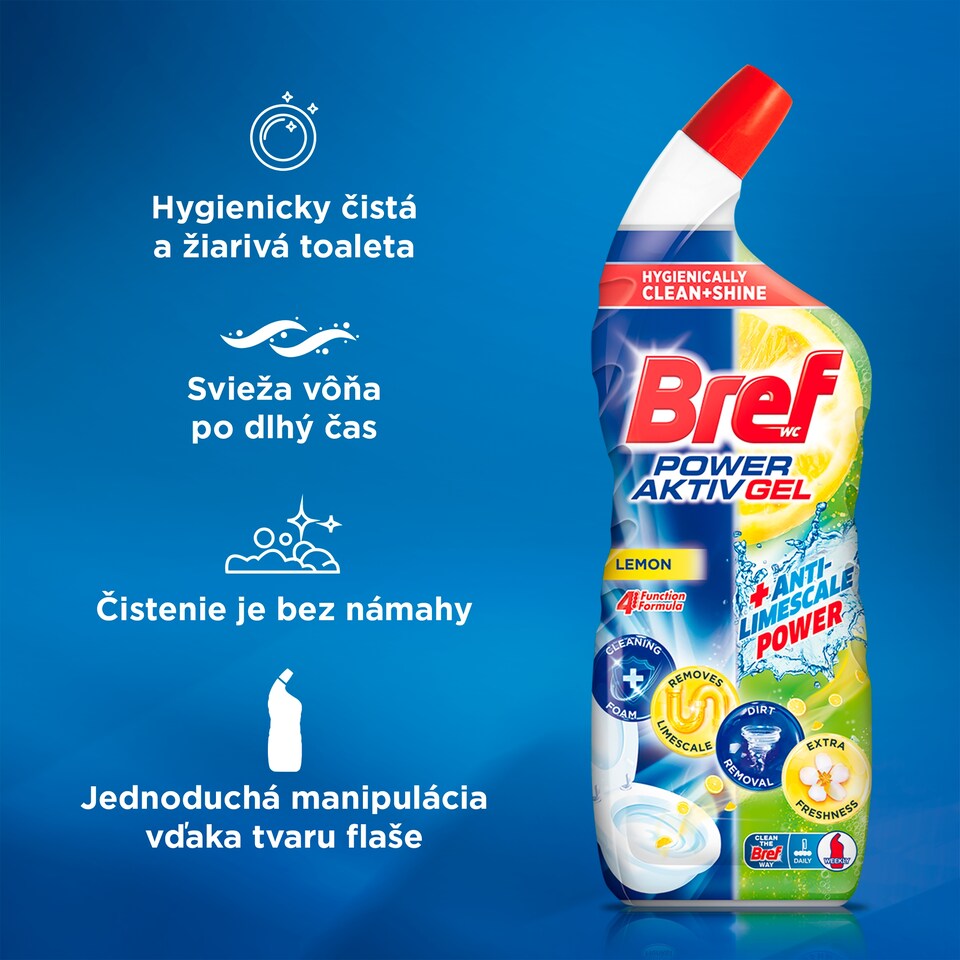 image 1 of Bref Power Aktiv Gel WC čistič Lemon 700 ml