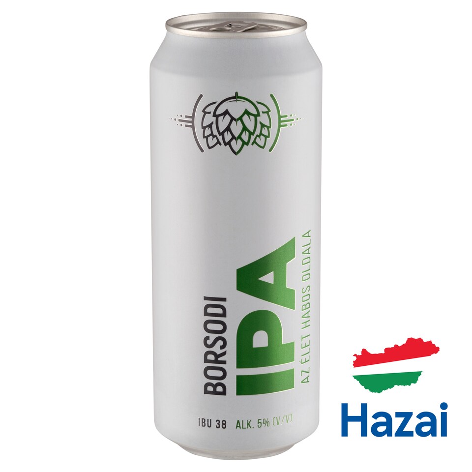 Borsodi IPA minőségi világos, felsőerjesztésű szűretlen sör 5% 0,5 l
