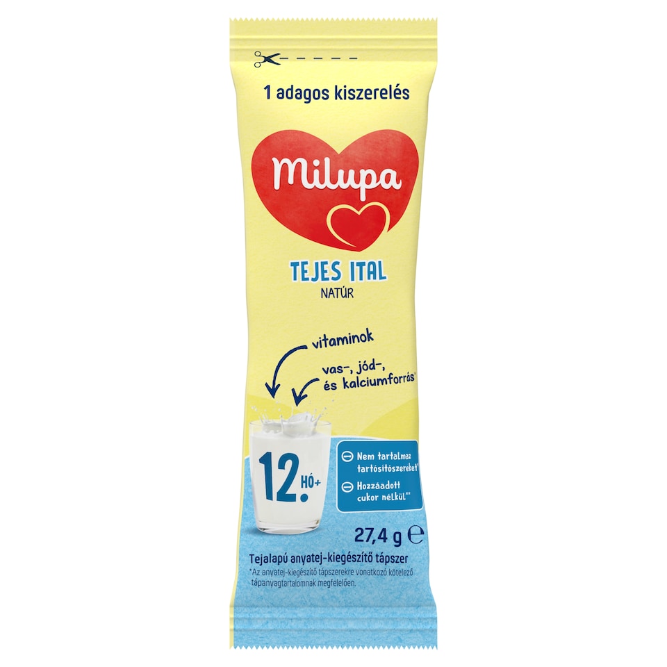 Milupa natúr tejes ital tejalapú anyatej-kiegészítő tápszer 12 hó+ 27,4 g