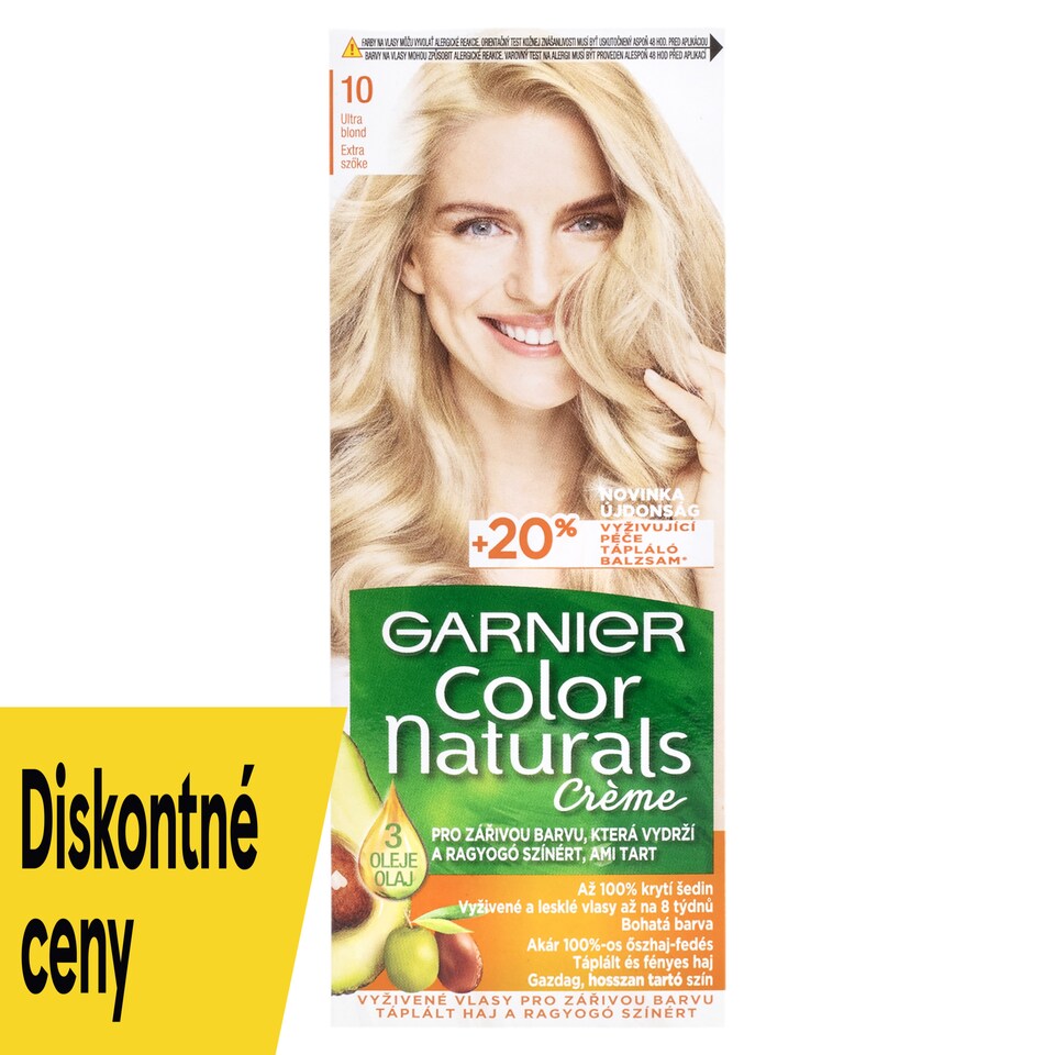 Garnier Color Naturals permanentná farba na vlasy 10 Ultra blond, 60 +40 +12 ml
