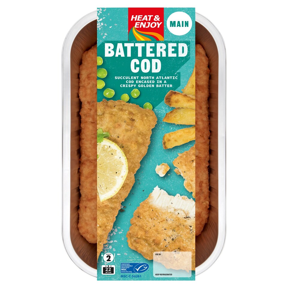 Heat & Enjoy Battered Cod 340G Tesco Groceries