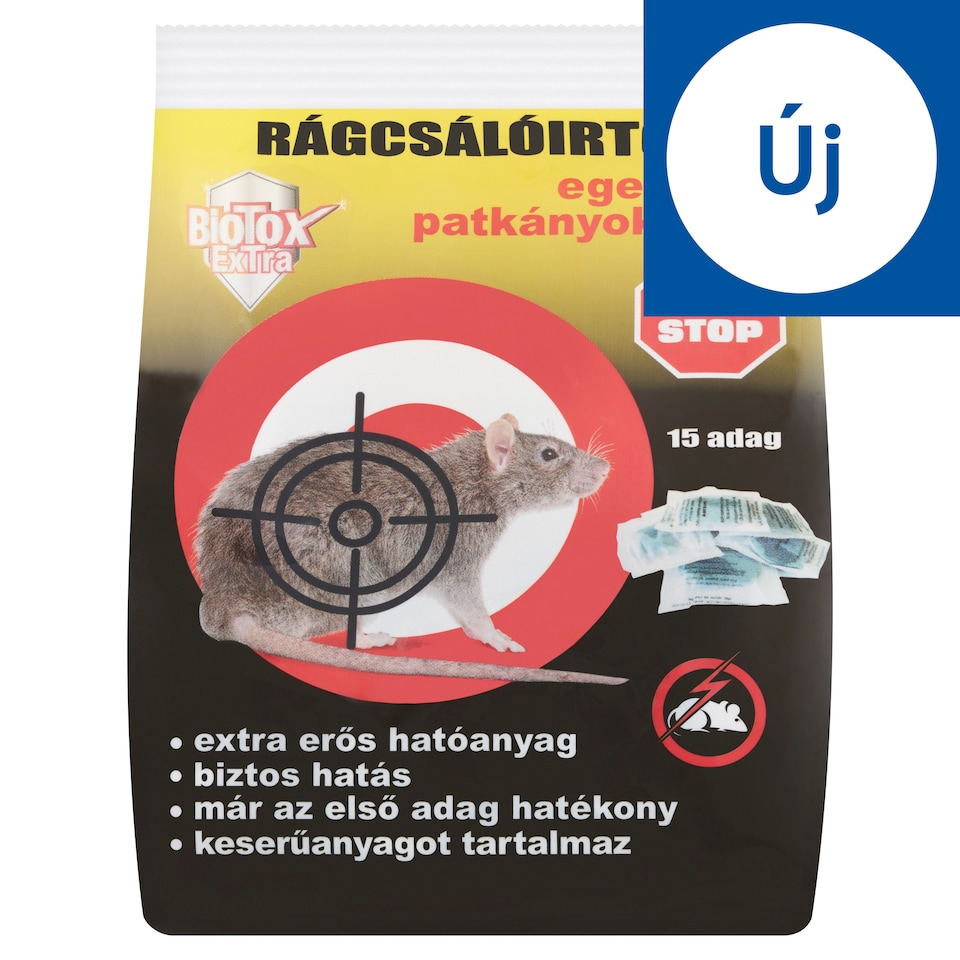 BioTox ExTra rágcsálóirtó pép egerek és patkányok ellen 15 db 150 g
