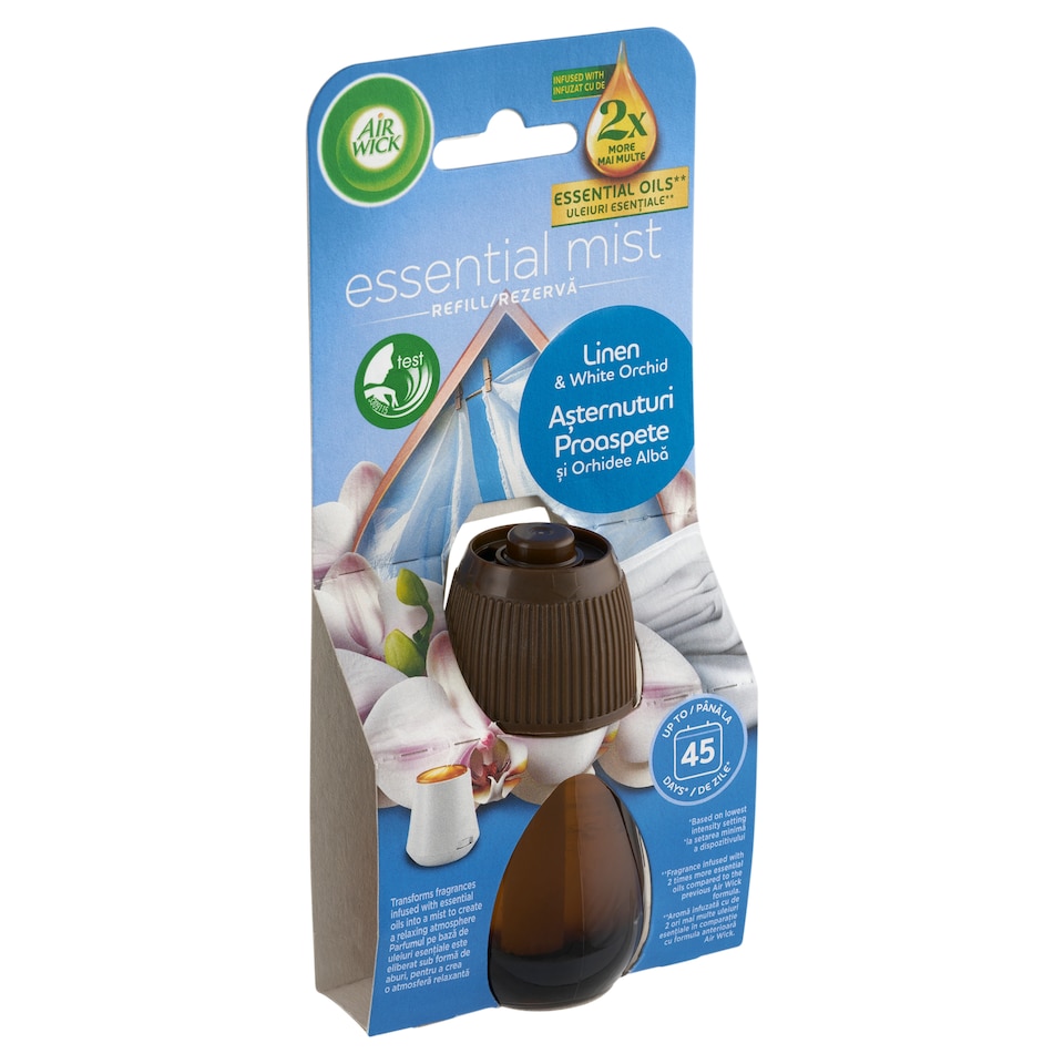 image 1 of Air Wick Essential Mist Diffuser Refill Linen & White Orchid 20ml