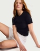 image 3 of F&F Cotton Rich Lettuce Edge T-Shirt in Black