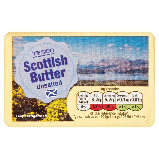 Tesco Scottish Unsalted BTTR 250g Tesco Groceries