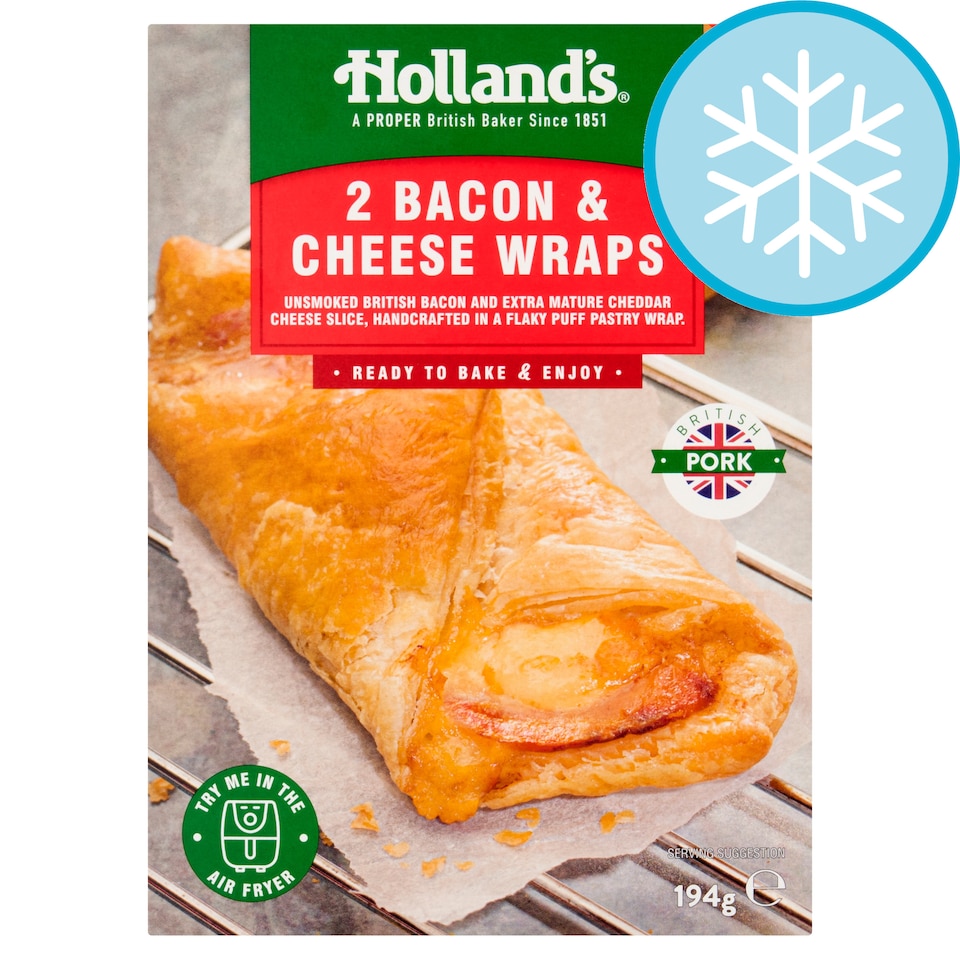 Holland's 2 Bacon & Cheese Wraps 194g