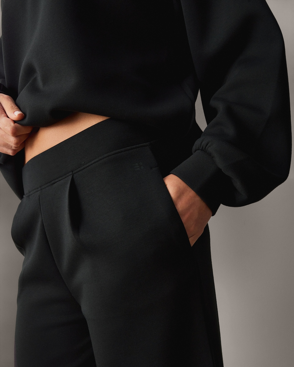 image 1 of F&F Active AFTERCLASS Scuba Wide Leg Joggers in Black