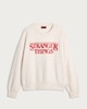 image 4 of Stranger Things Cotton Rich Slogan Sweatshirt in Cream