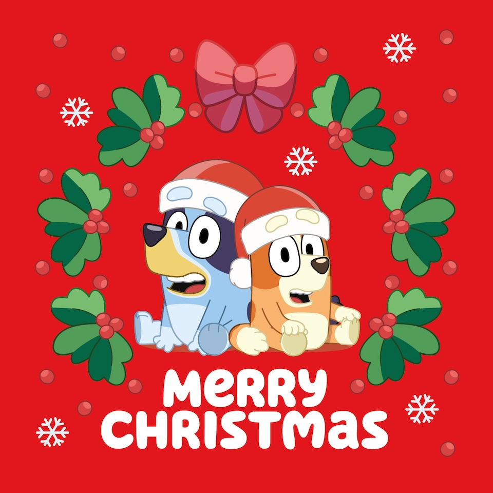 image 1 of Bluey 4 Designs Christmas Cards 20 Pack
