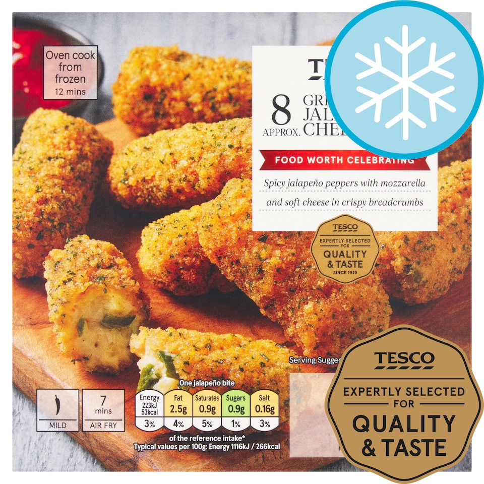 Tesco 8 Green Jalapeno Peppers Bites 160G