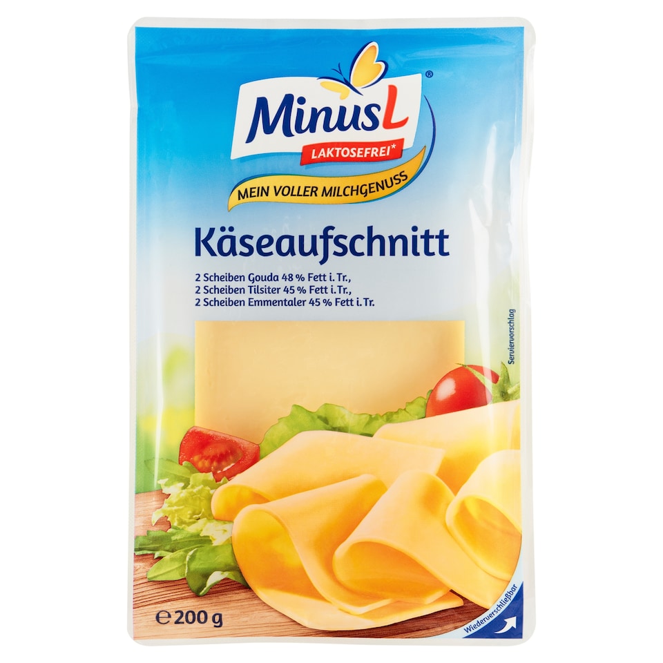 image 1 of Minus L Mixture of Ripening Full-Fat Semi-Hard Cheeses, Slices 200 g
