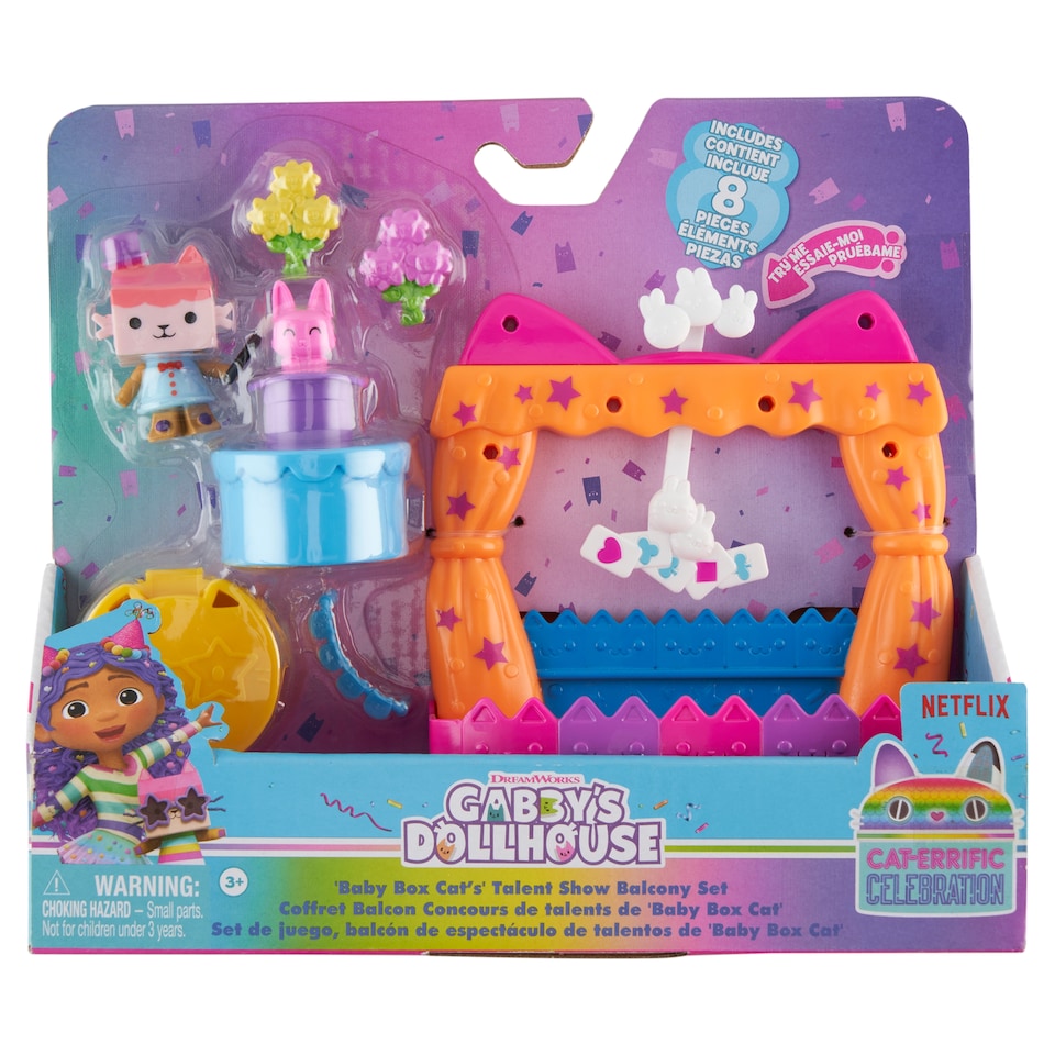 Dreamworks Gabby's Dollhouse Baby Box Cat's Talent Show Balcony Set