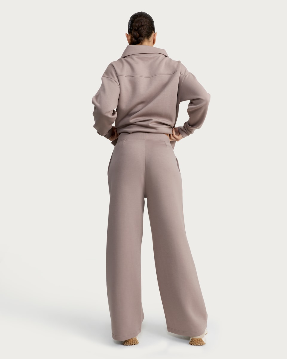 image 1 of F&F Active AFTERCLASS Wide Leg Co-ord Joggers in Brown