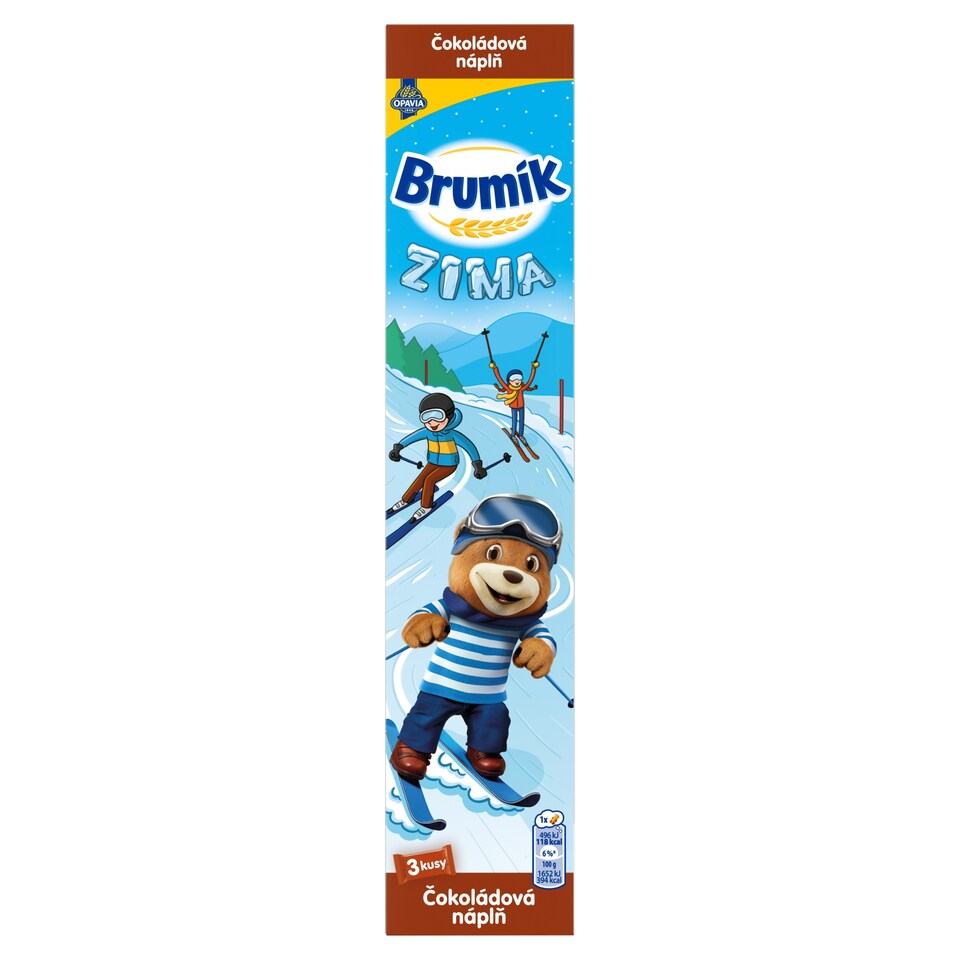 Brumík čokoládová náplň jemné pečivo 3 x 30g (90g)