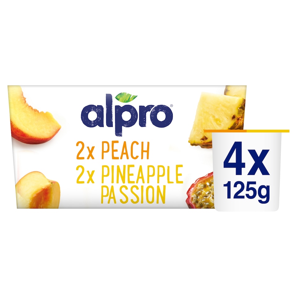 image 1 of Alpro Peach And Exotic Fruit Yoghurt 4X125g