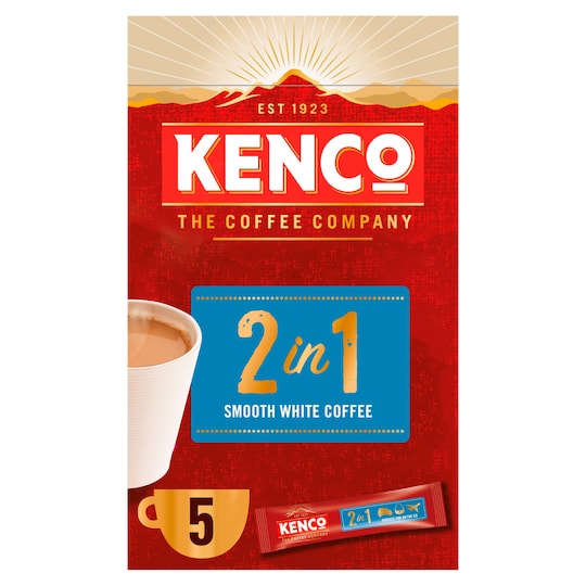 Kenco 2 In 1 Instant Smooth White Coffee 5 Sachet 70G Tesco Groceries
