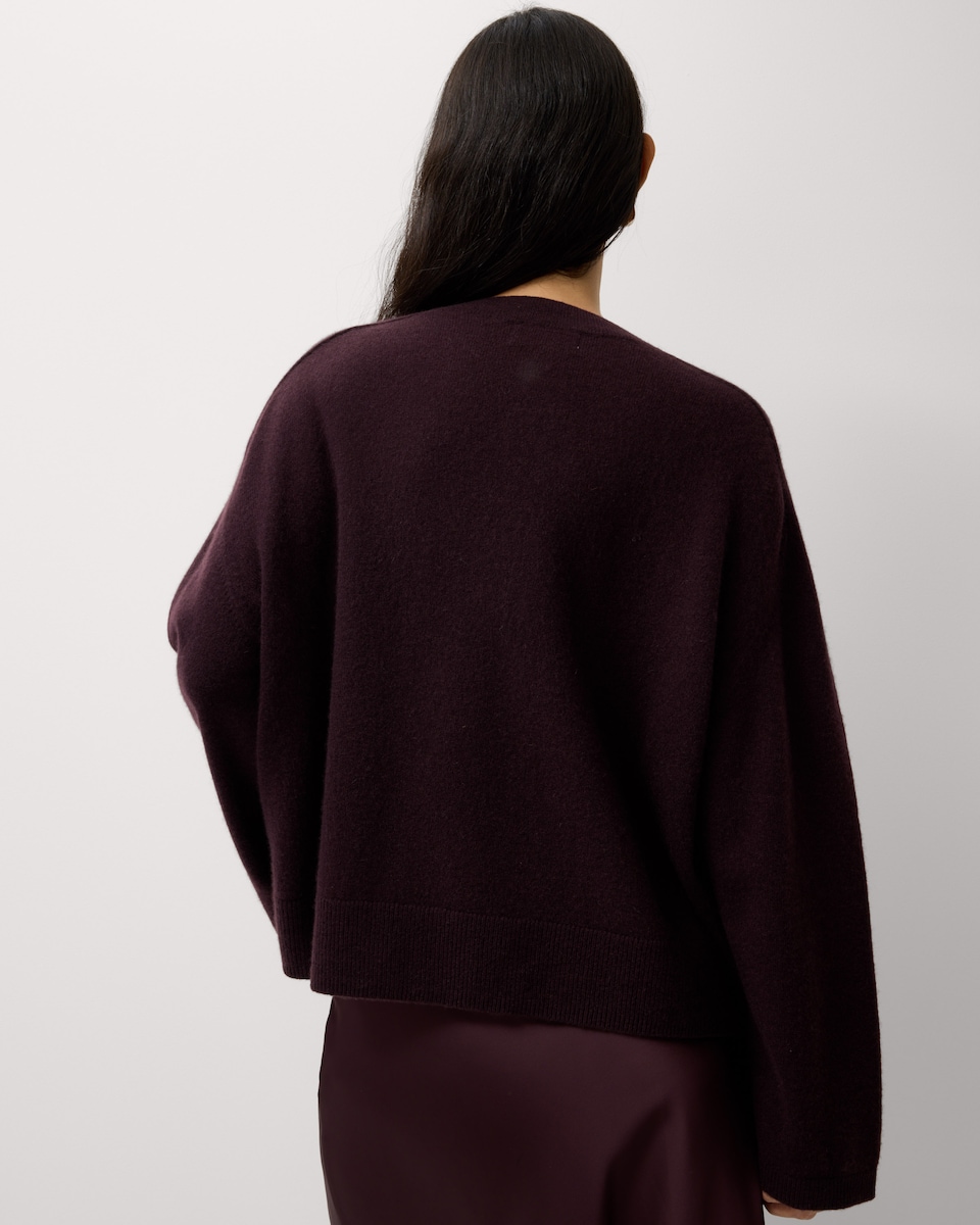image 1 of F&F Pure Cashmere V Neck Jumper in Burgundy