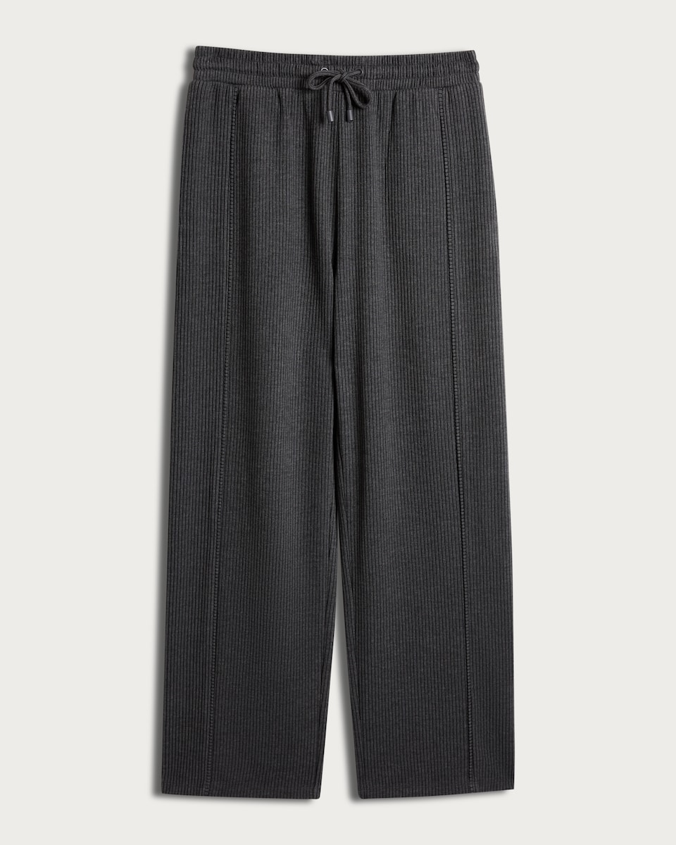 F&F Active Ribbed Wide Leg Drawstring Joggers in Grey