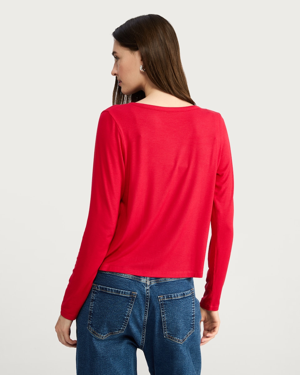 image 1 of F&F 2-Piece Ribbed Vest and Cardigan Set in Red