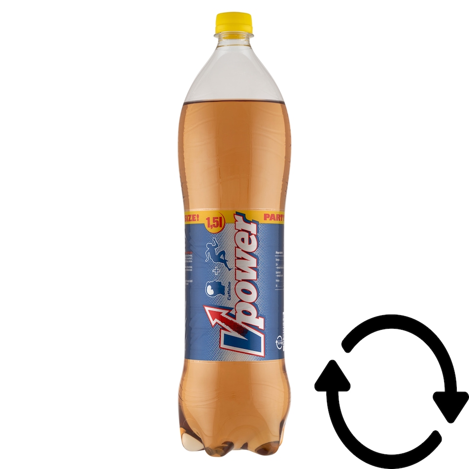 V-Power vegyesgyümölcs-ízű, koffein tartalmú, szénsavas üdítőital, édesítőszerekkel 1,5 l