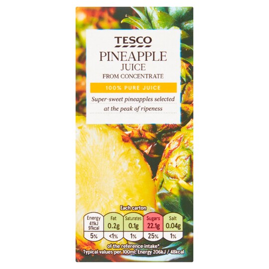 Tesco Pineapple Juice From Concentrate 200Ml Tesco Groceries