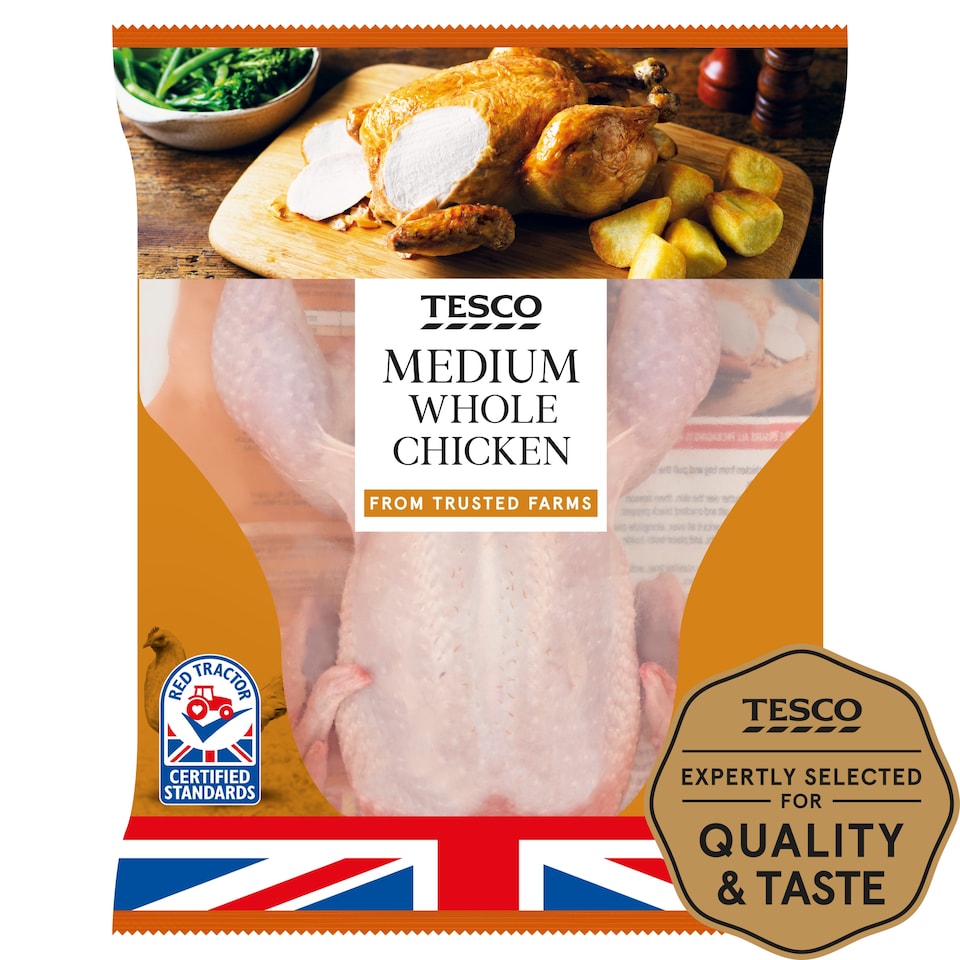 Tesco British Medium Whole Chicken 1.2kg-1.5kg
