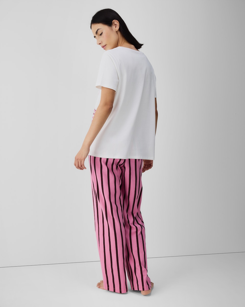 image 1 of F&F Pure Cotton Cosy Comforts Pyjama Set in Multi Pink
