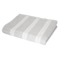 West Park Silver Popcorn Stripe Bath Towel
