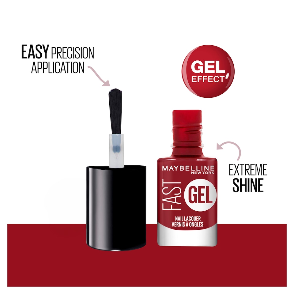 image 1 of Maybelline Fast Gel Nail Lacquer Red Punch 6.7Ml